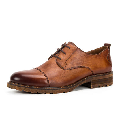 Sleek, Sophisticated and Functional Men’s Low-Cut Shoes, Casual Men's Business Three-joint Leather Handmade Shoes.