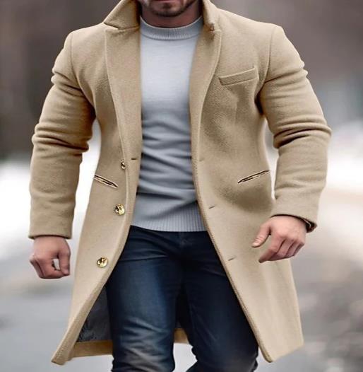 Modern Classic: Men's Wool Blend Coat for Everyday Wear