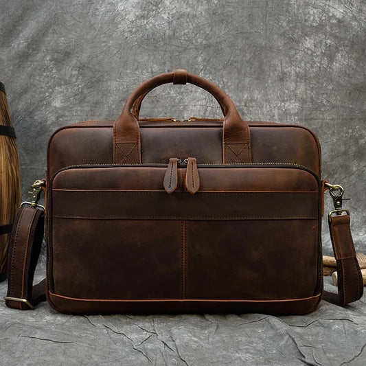 Texas Genuine Leather Executive Briefcase, Elegant Leather Bag for Business Professionals