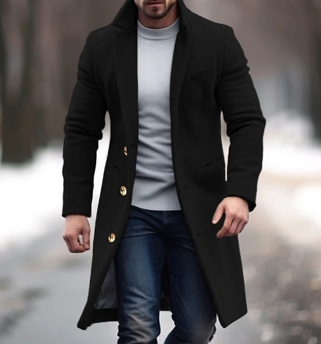 Modern Classic: Men's Wool Blend Coat for Everyday Wear